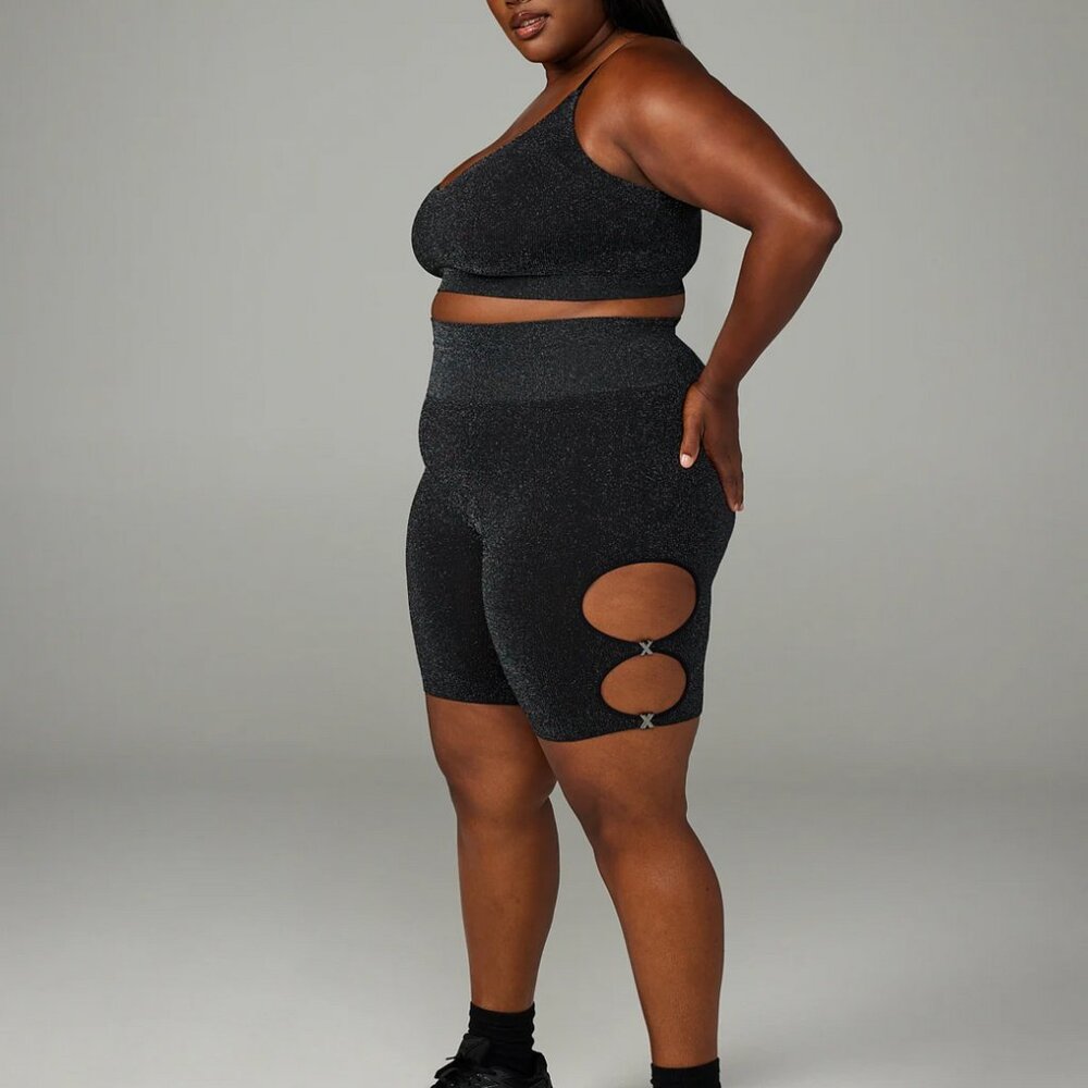 Savage X Fenty by Rihanna Bawdy Double Knit Shimmery Lurex Bike Shorts
